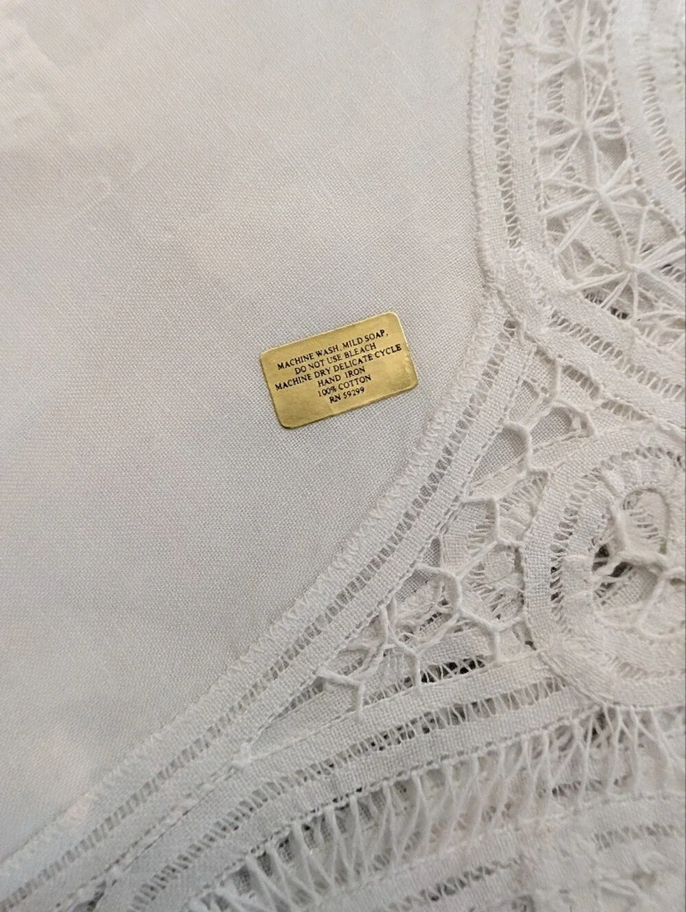 Battenberg Lace Table Runner By Tessile White 45